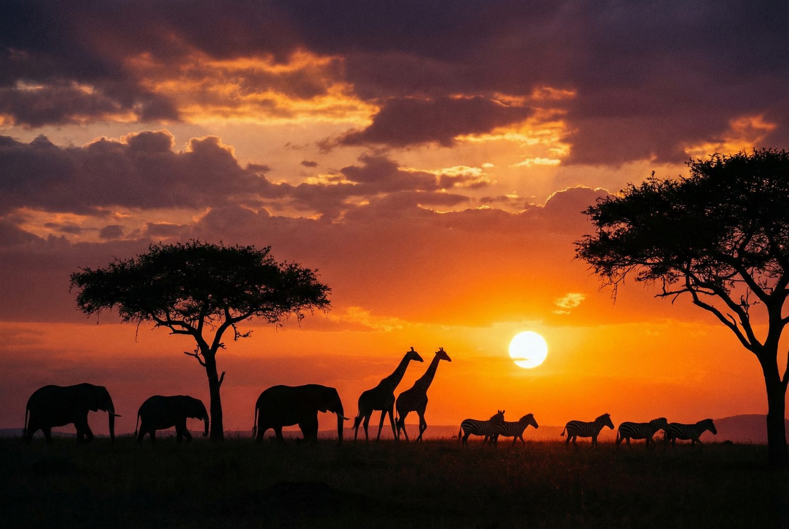 四虎非洲草原日落视频